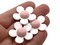 8 27mm White and Pink Daisy Flower Large Plastic Beads